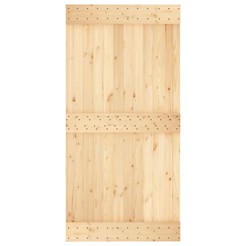 Sliding Door with Hardware Set 100x210 cm Solid Wood Pine Price