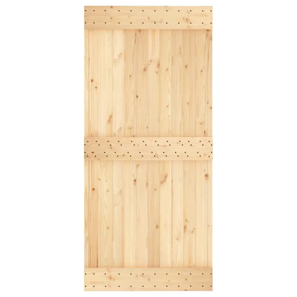 Sliding Door with Hardware Set 95x210 cm Solid Wood Pine Price