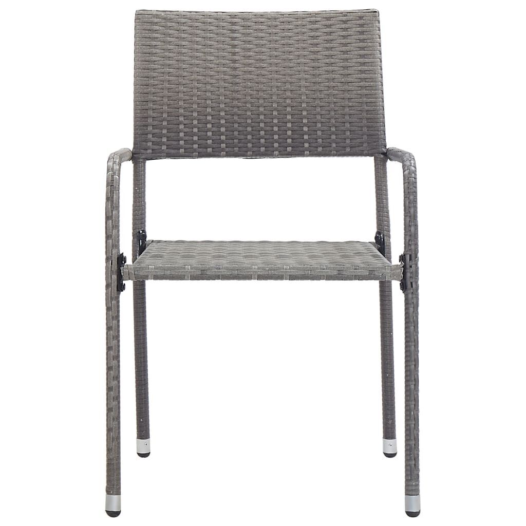 9 Piece Garden Dining Set Grey and Black Poly Rattan and Steel Price