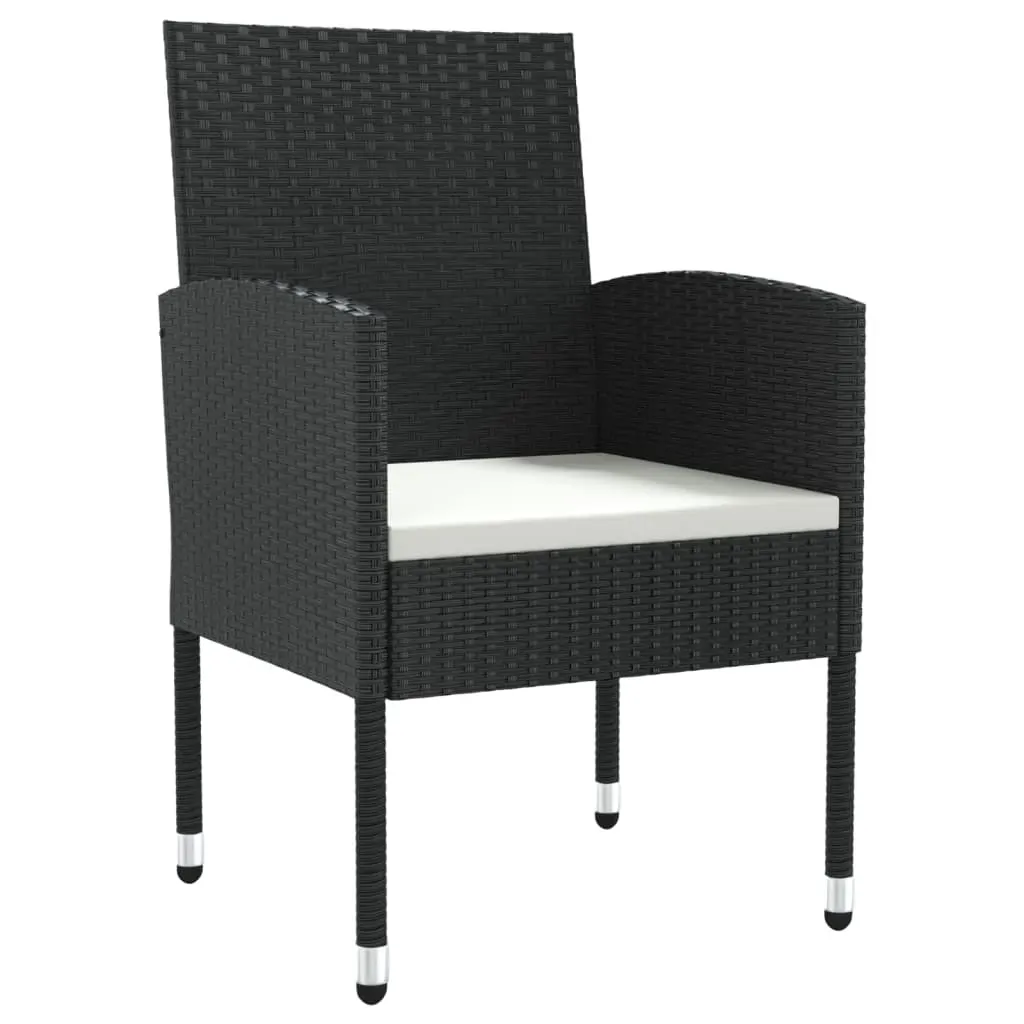 9 Piece Garden Dining Set Black Poly Rattan and Steel Price