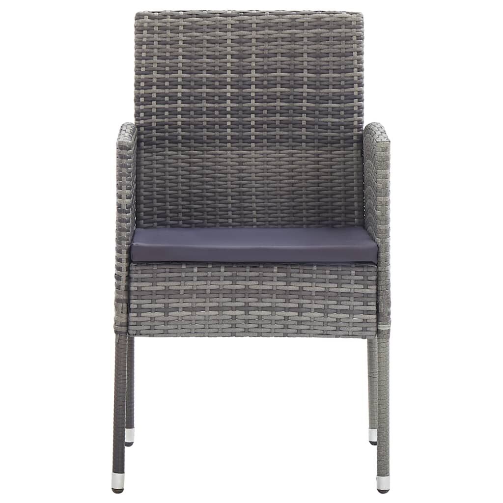 9 Piece Garden Dining Set Grey and Black Poly Rattan and Steel Price