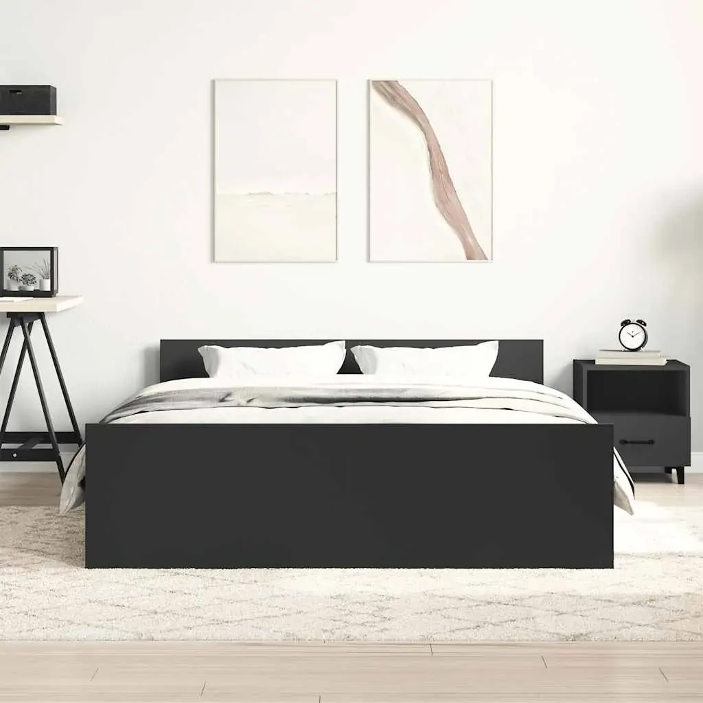 Bed Frame without Mattress Black 150x200 cm Price