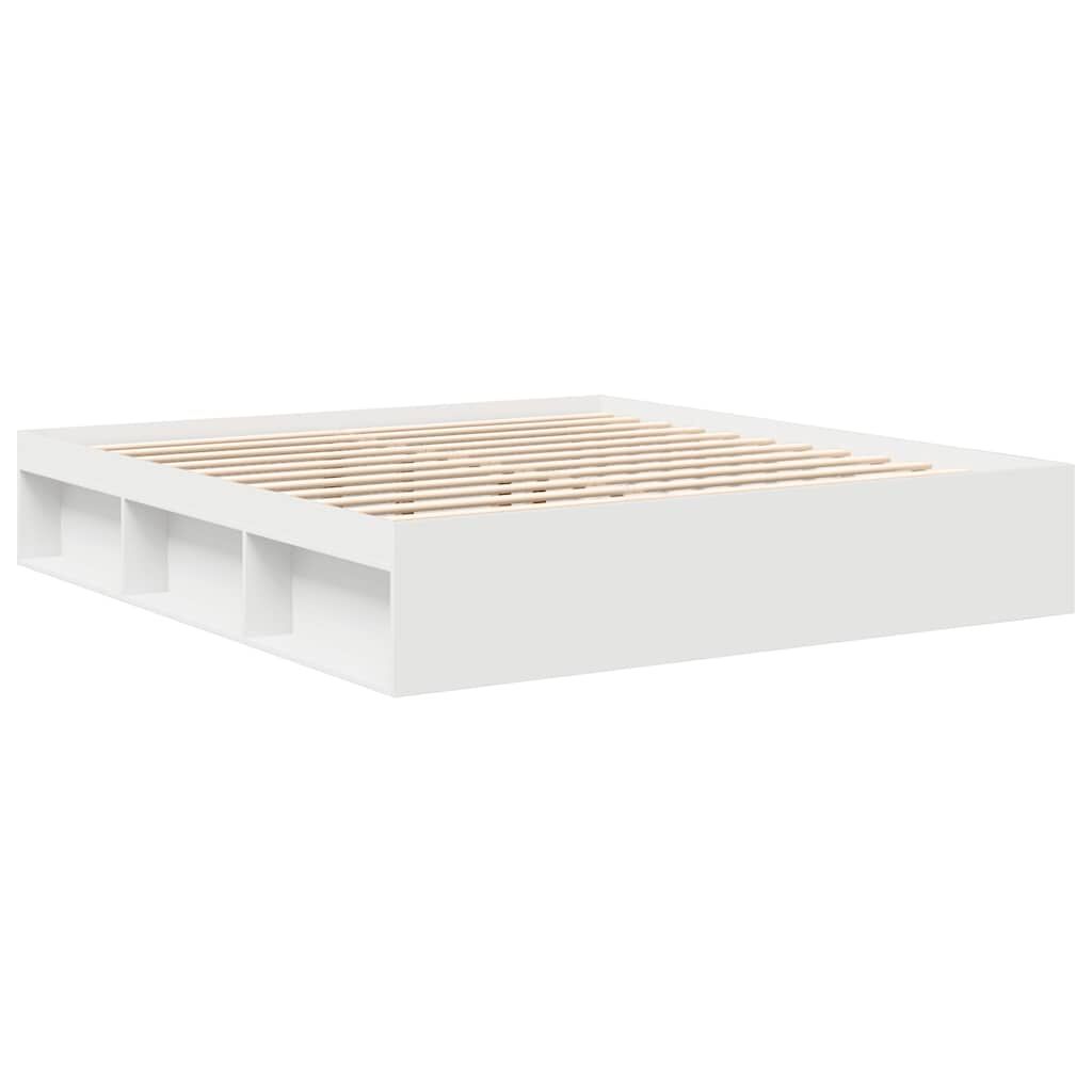 Bed Frame without Mattress White 183x203 cm King Price