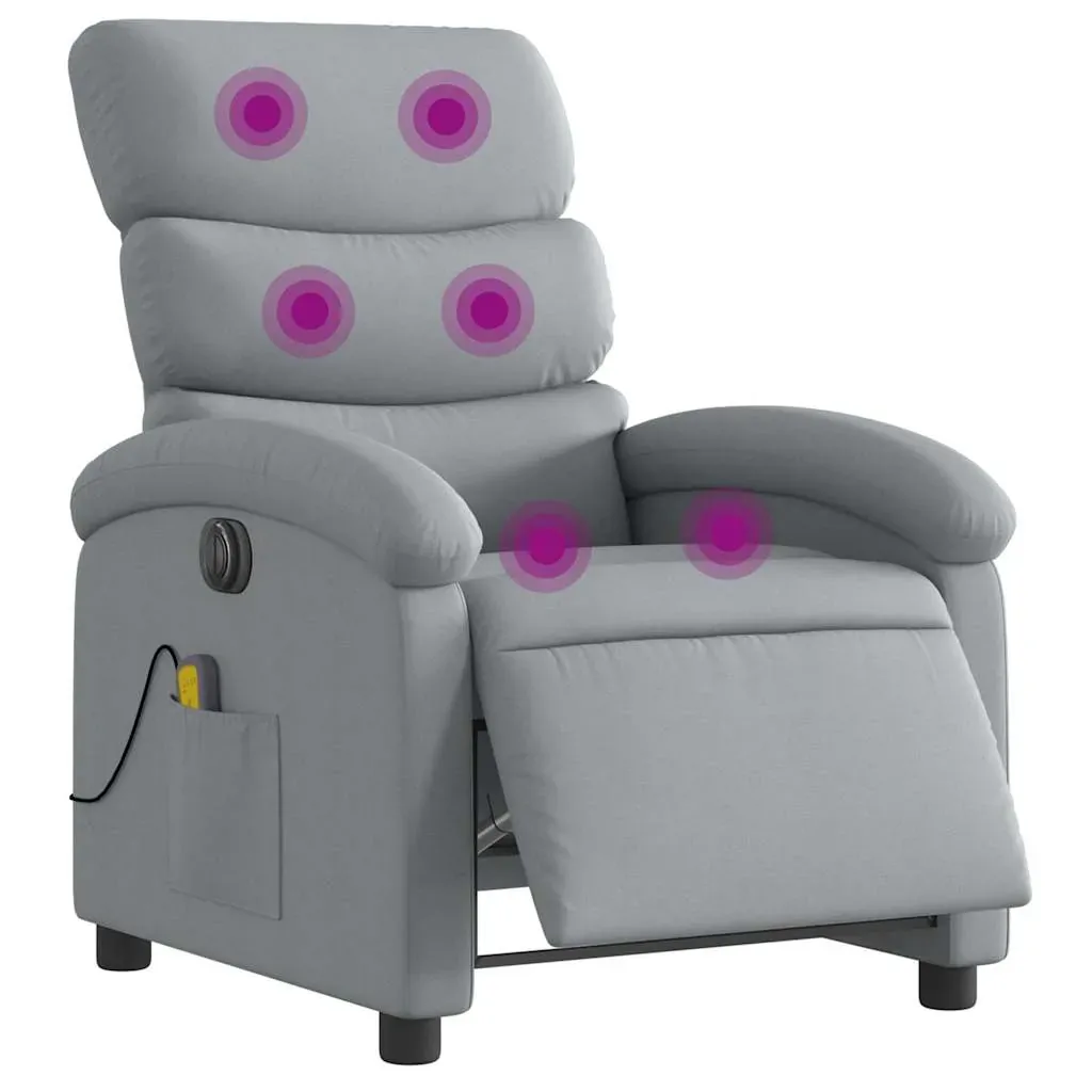 Electric Massage Recliner Chair Light Grey Fabric Price