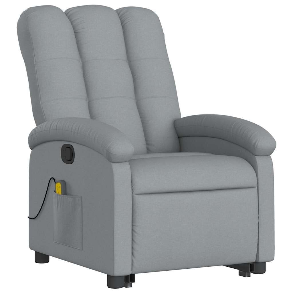Stand up Massage Recliner Chair Light Grey Fabric Price
