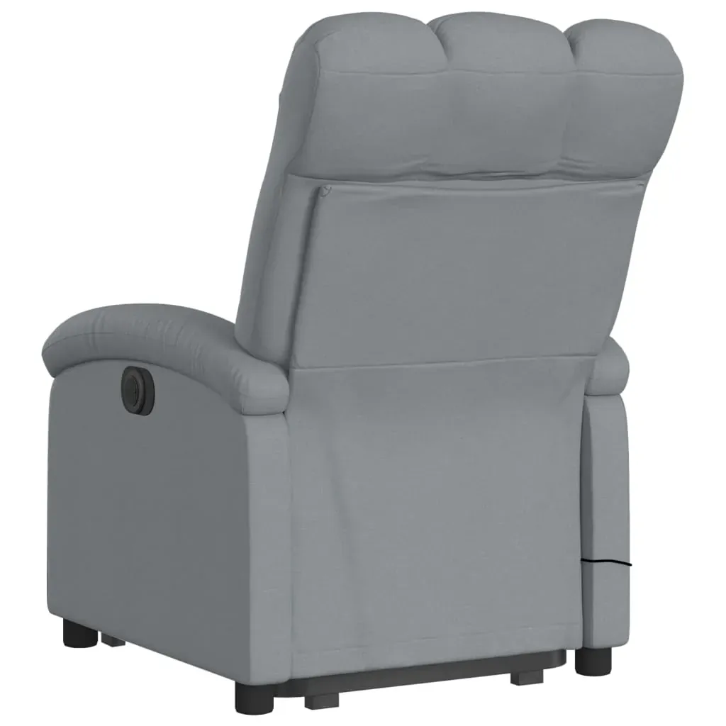 Electric Stand up Massage Recliner Chair Light Grey Fabric Price