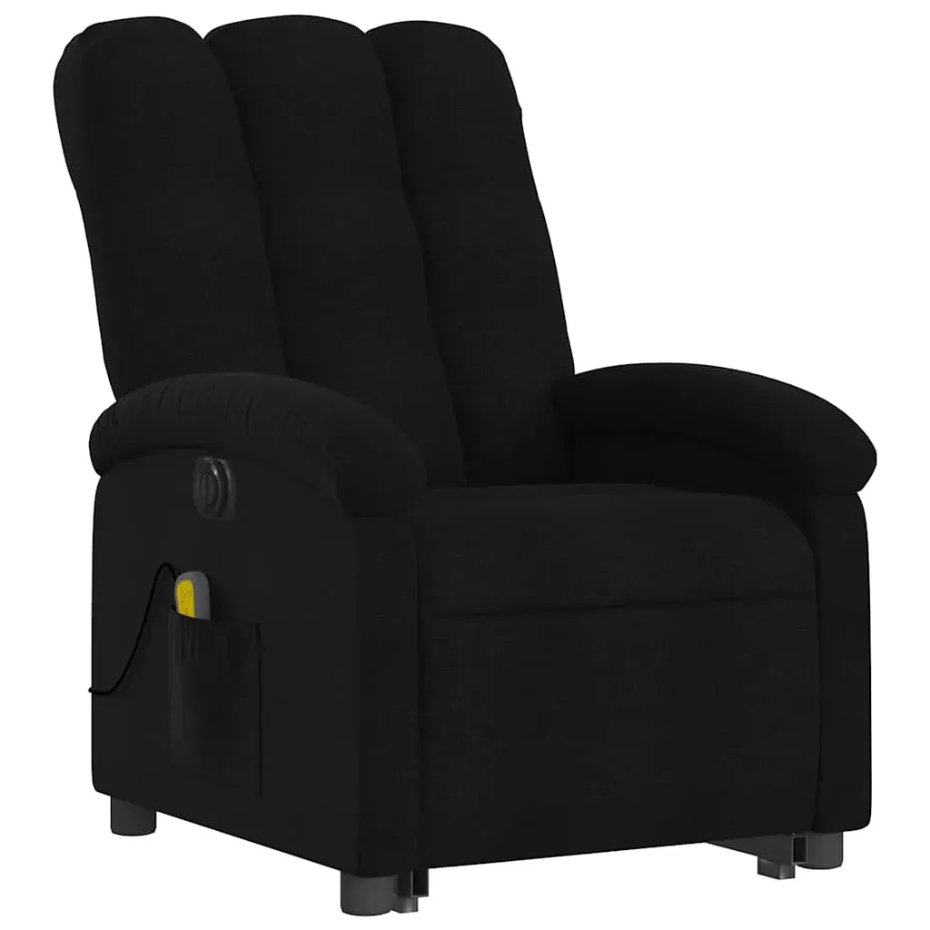 Electric Stand up Massage Recliner Chair Black Fabric Price