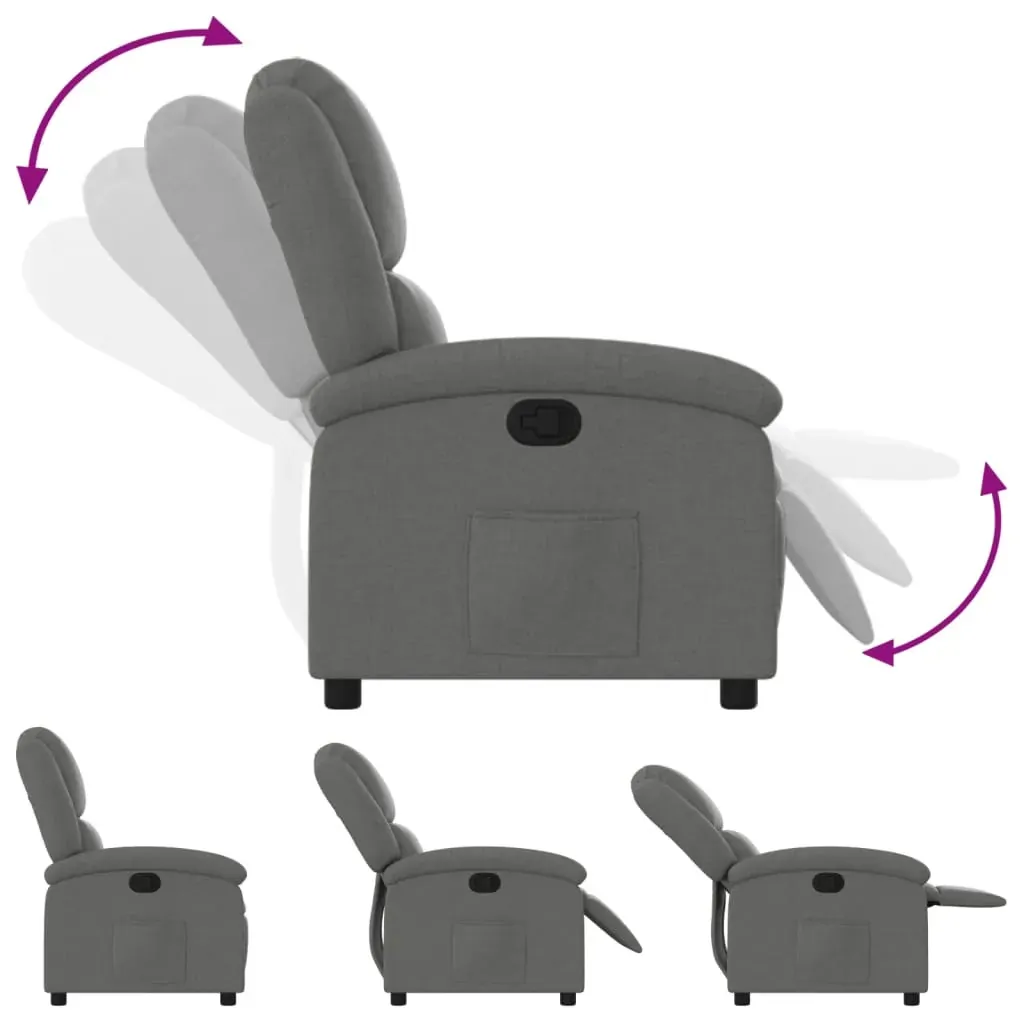Recliner Chair Dark Grey Fabric Price
