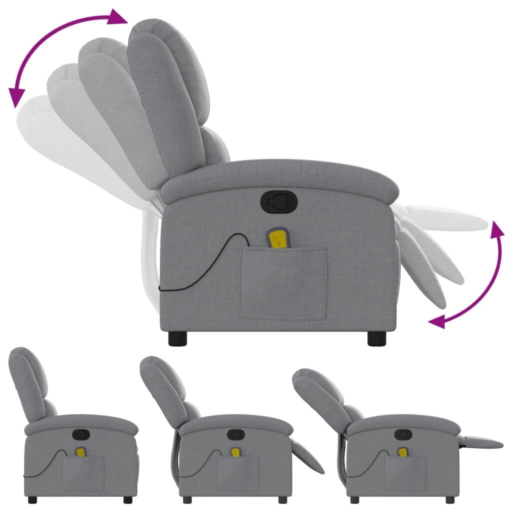 Massage Recliner Chair Light Grey Fabric Price