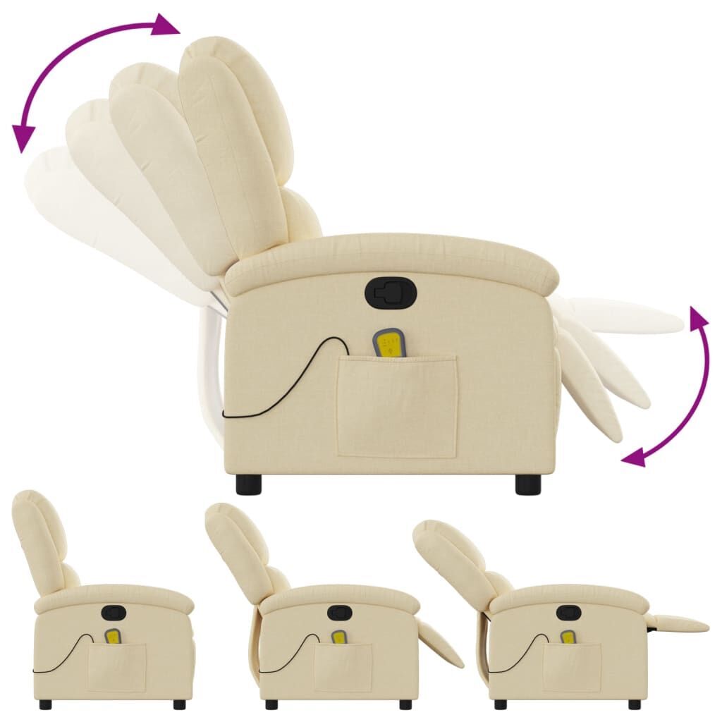 Massage Recliner Chair Cream Fabric Price
