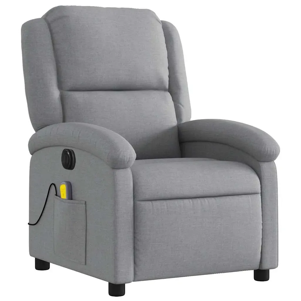 Electric Massage Recliner Chair Light Grey Fabric Price