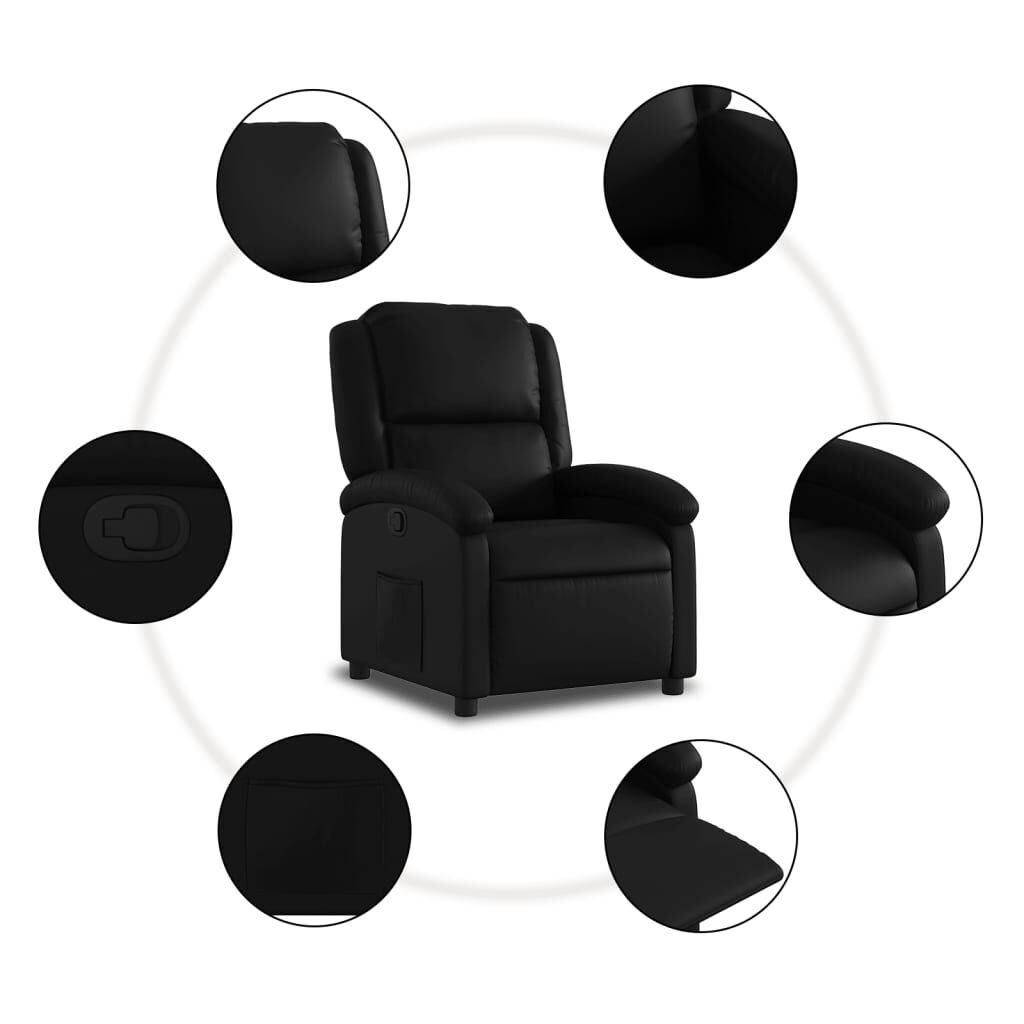 Recliner Chair Black Faux Leather Price