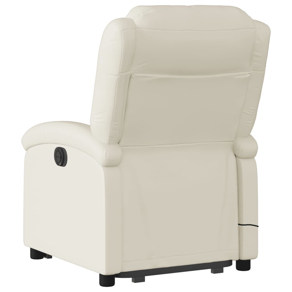 Stand up Massage Recliner Chair Cream Faux Leather Price