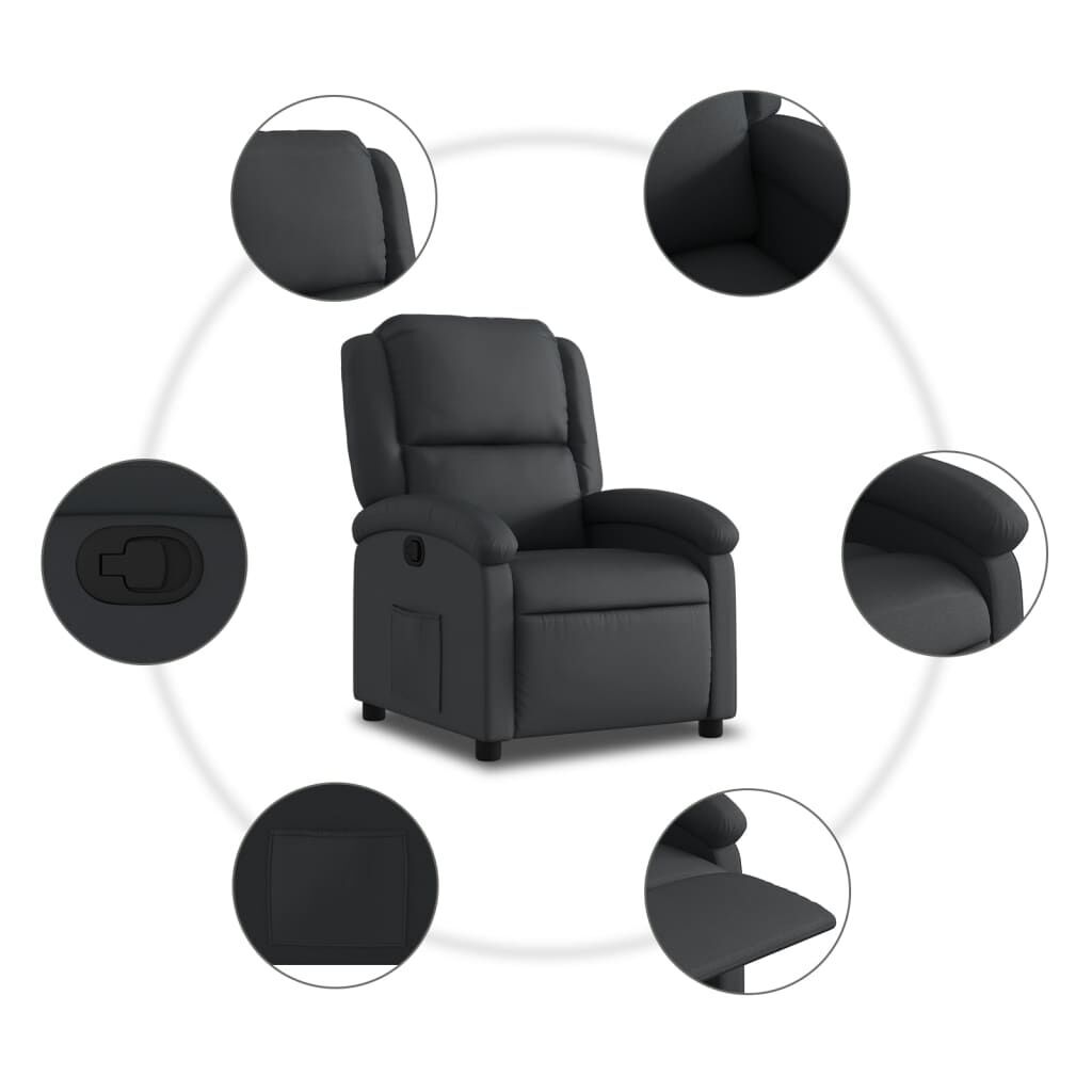 Recliner Chair Black Real Leather Price
