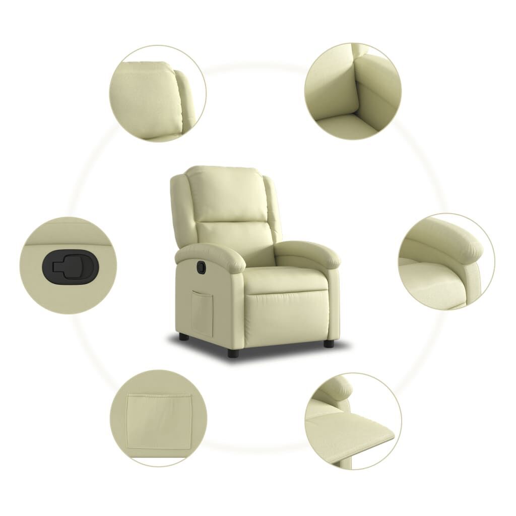 Recliner Chair Cream Real Leather Price