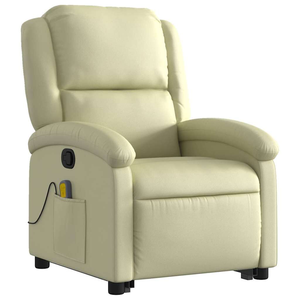 Stand up Massage Recliner Chair Cream Real Leather Price