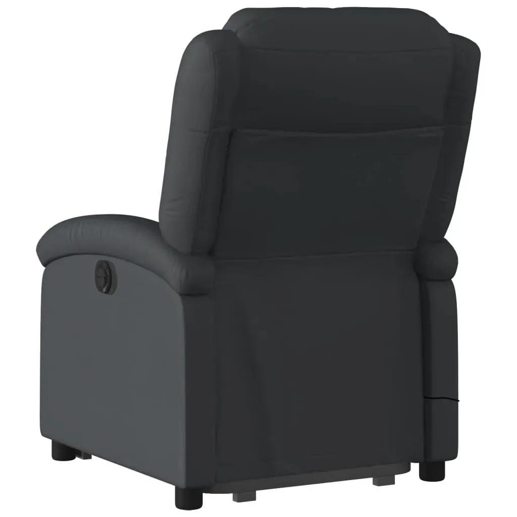 Electric Stand up Massage Recliner Chair Black Real Leather Price
