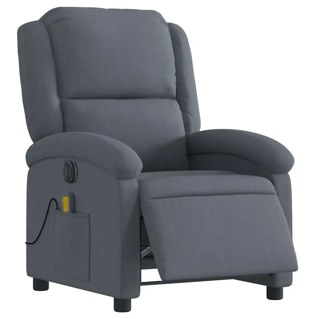 Stand up Massage Recliner Chair Dark Grey Velvet Price