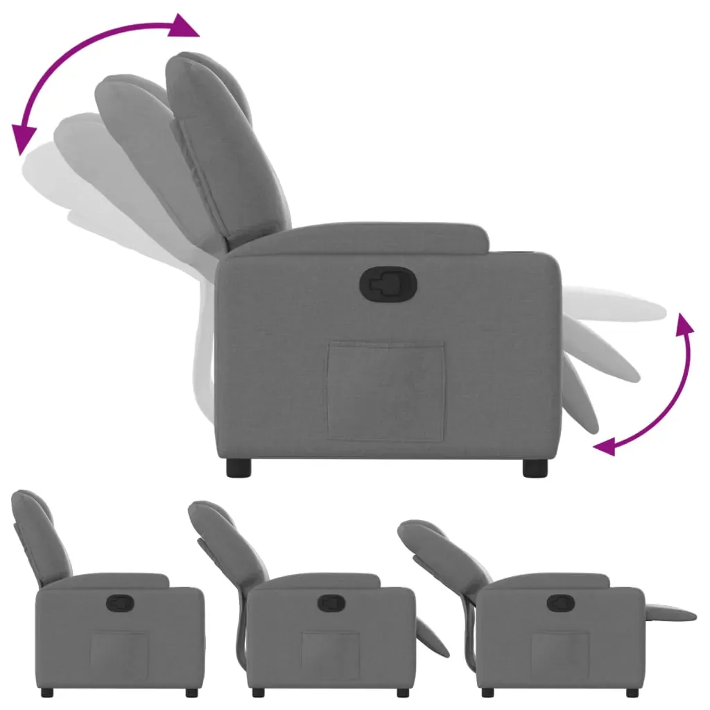 Recliner Chair Dark Grey Fabric Price