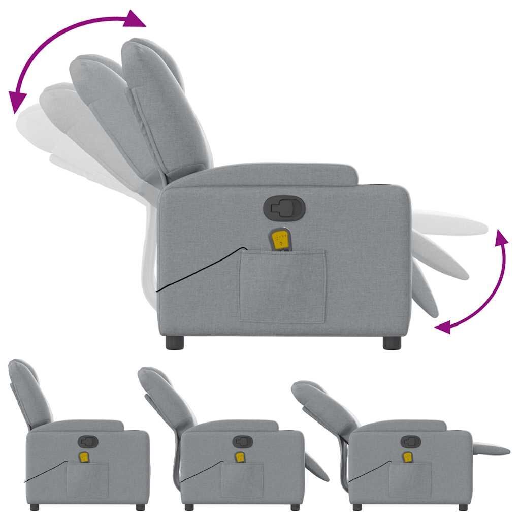 Massage Recliner Chair Light Grey Fabric Price
