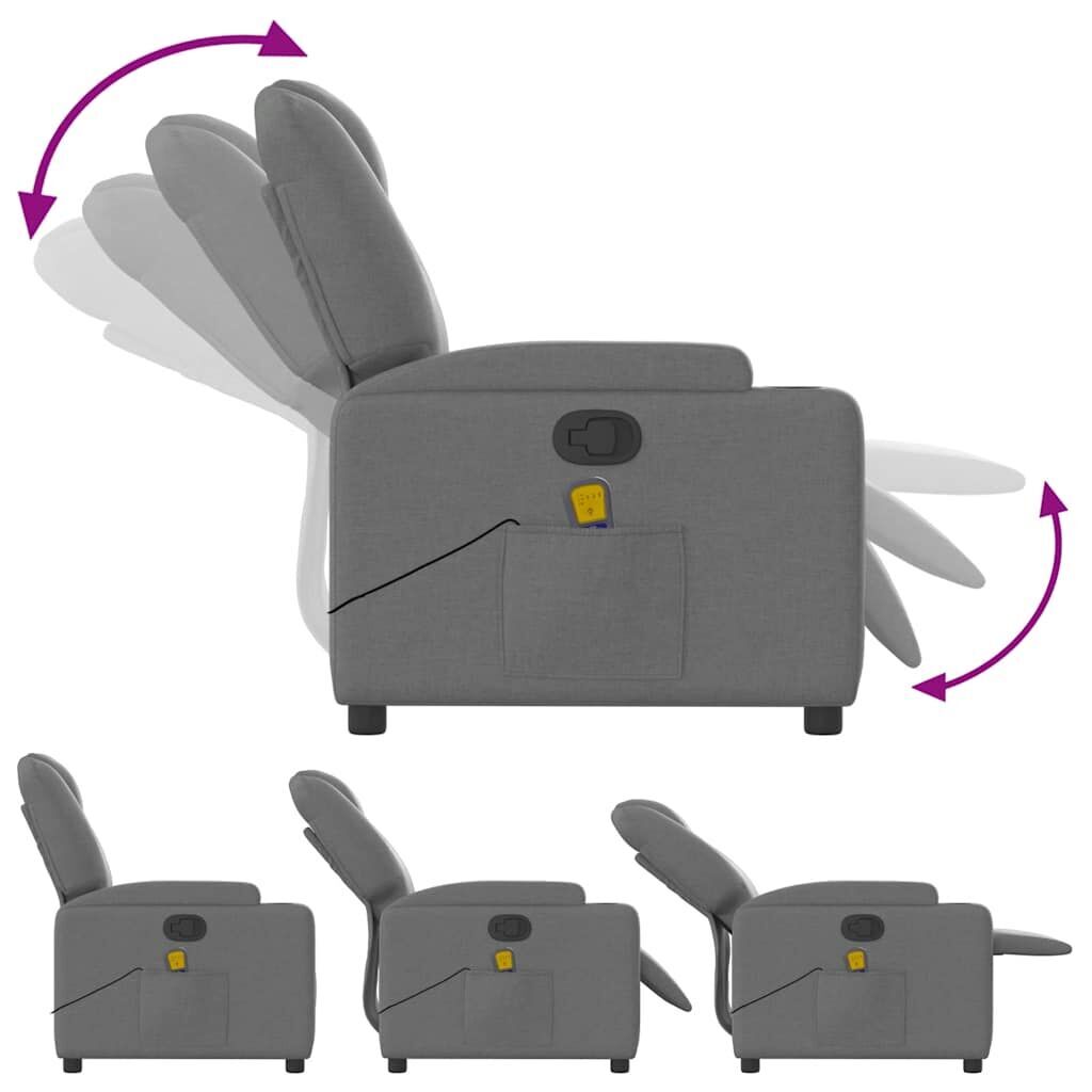 Massage Recliner Chair Dark Grey Fabric Price