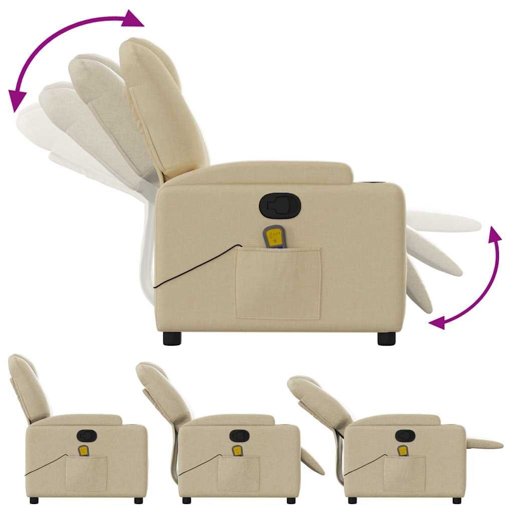 Massage Recliner Chair Cream Fabric Price