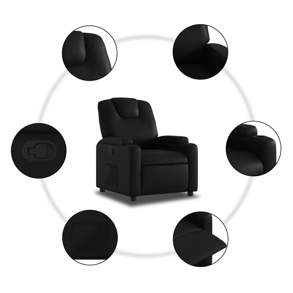 Recliner Chair Black Faux Leather Price