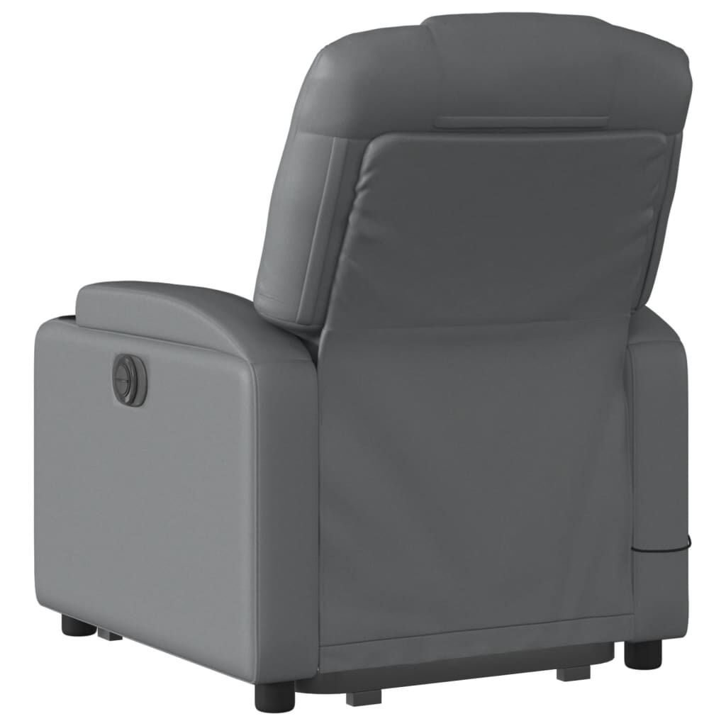 Stand up Massage Recliner Chair Grey Faux Leather Price