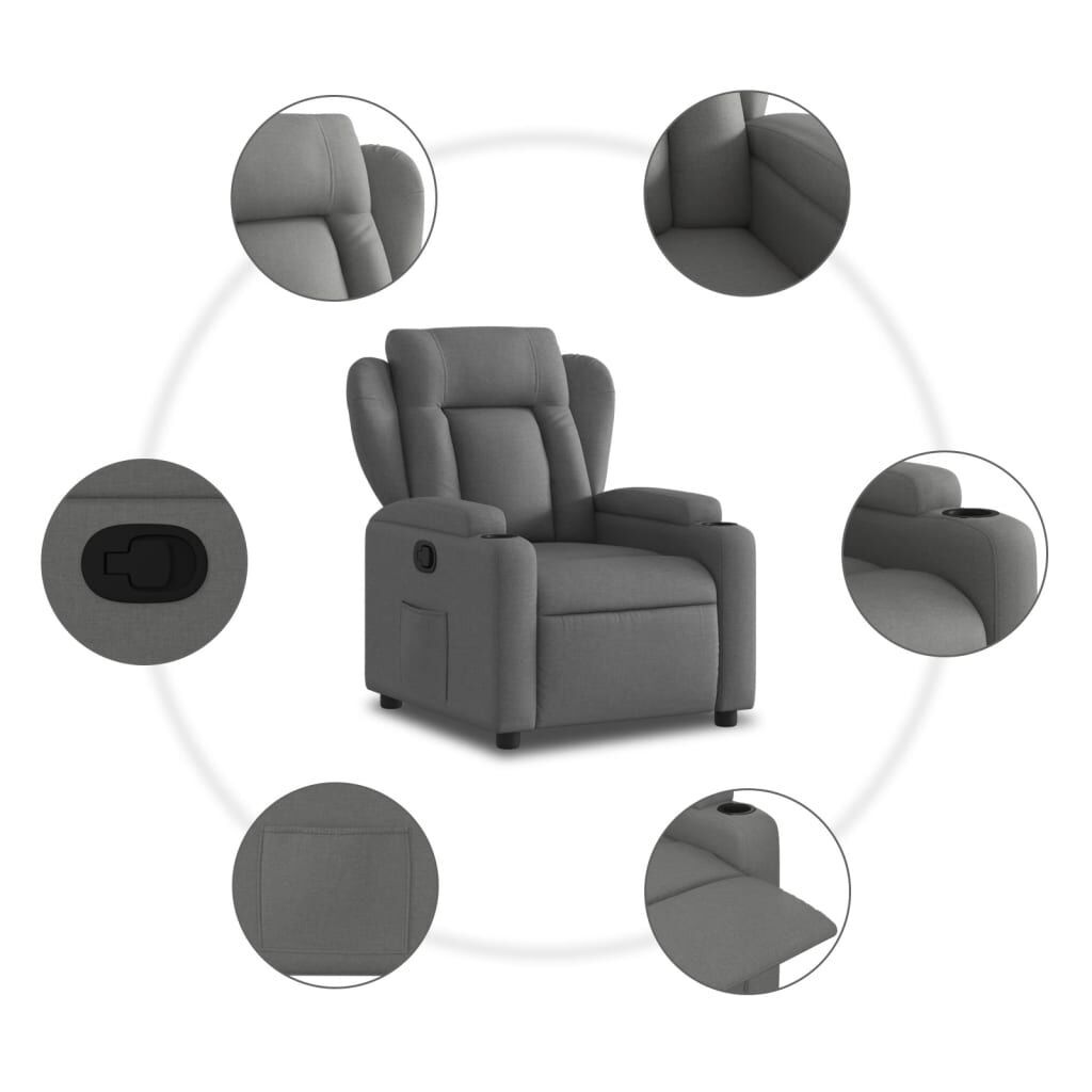 Recliner Chair Dark Grey Fabric Price