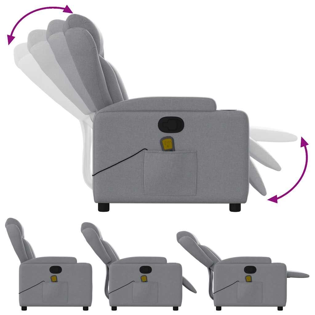 Massage Recliner Chair Light Grey Fabric Price