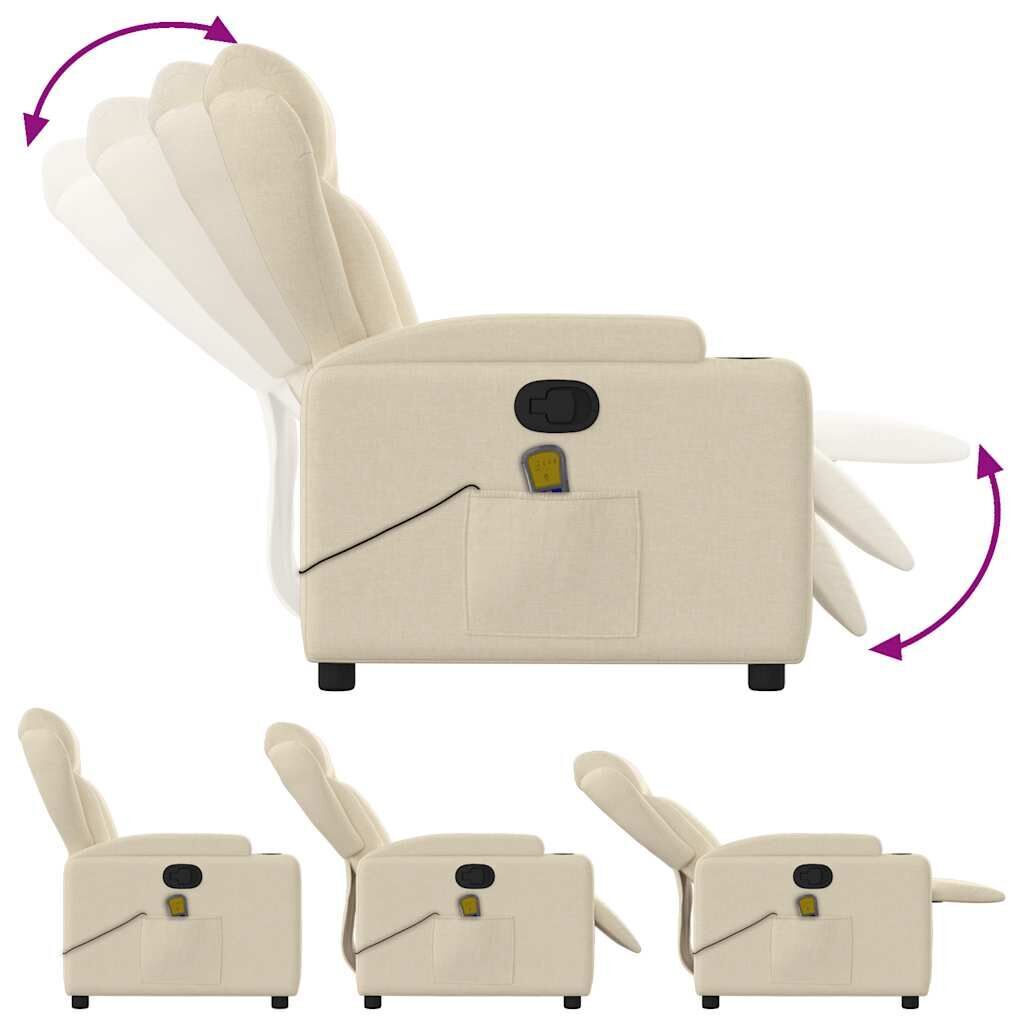 Massage Recliner Chair Cream Fabric Price