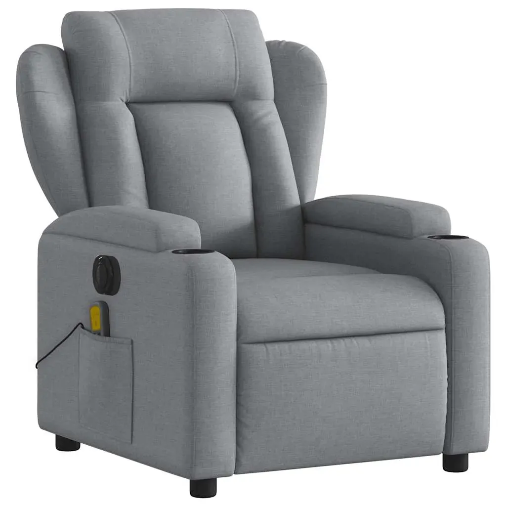 Electric Massage Recliner Chair Light Grey Fabric Price