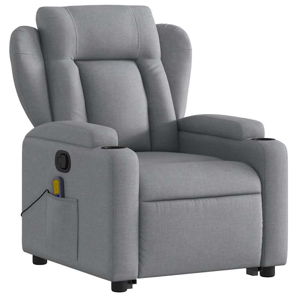 Stand up Massage Recliner Chair Light Grey Fabric Price