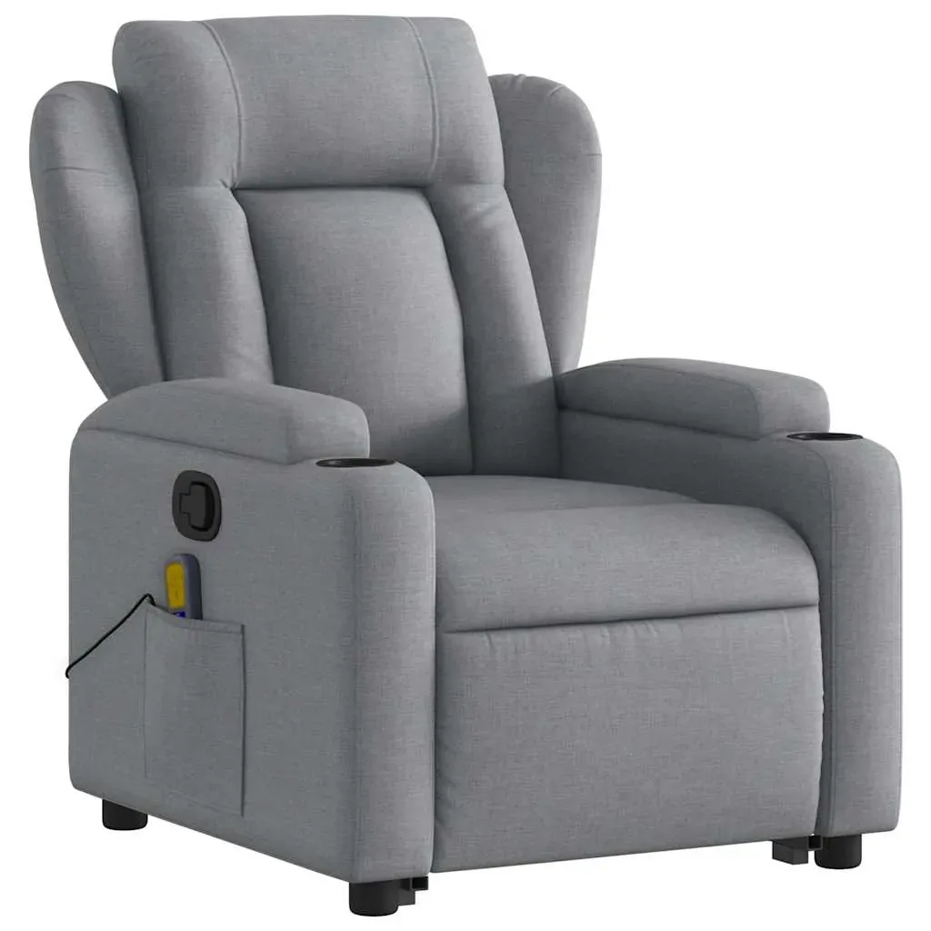 Stand up Massage Recliner Chair Light Grey Fabric Price