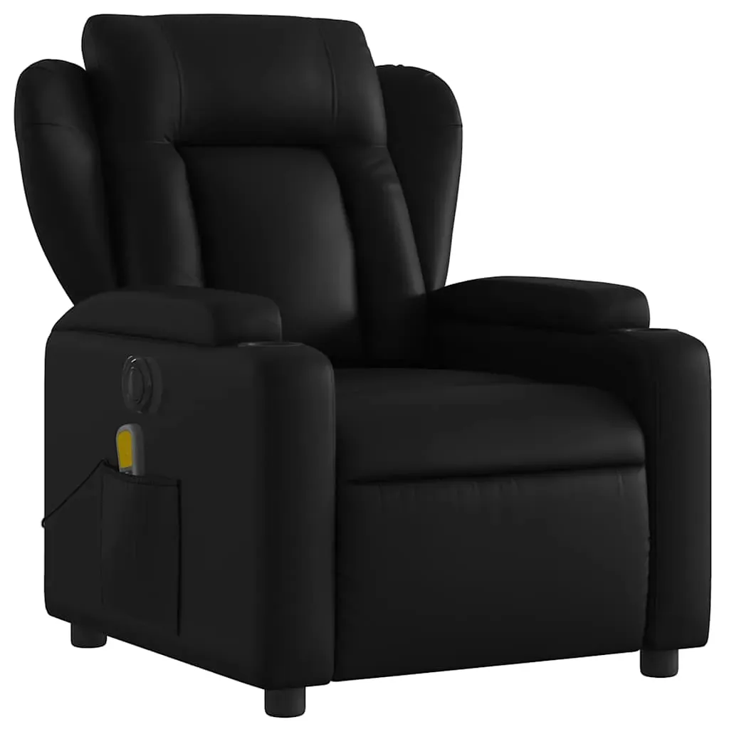 Electric Massage Recliner Chair Black Faux Leather Price