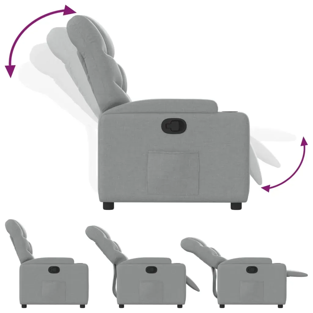 Recliner Chair Light Grey Fabric Price