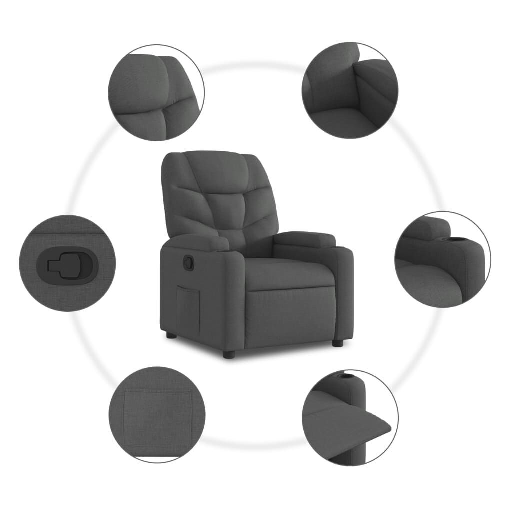 Recliner Chair Dark Grey Fabric Price