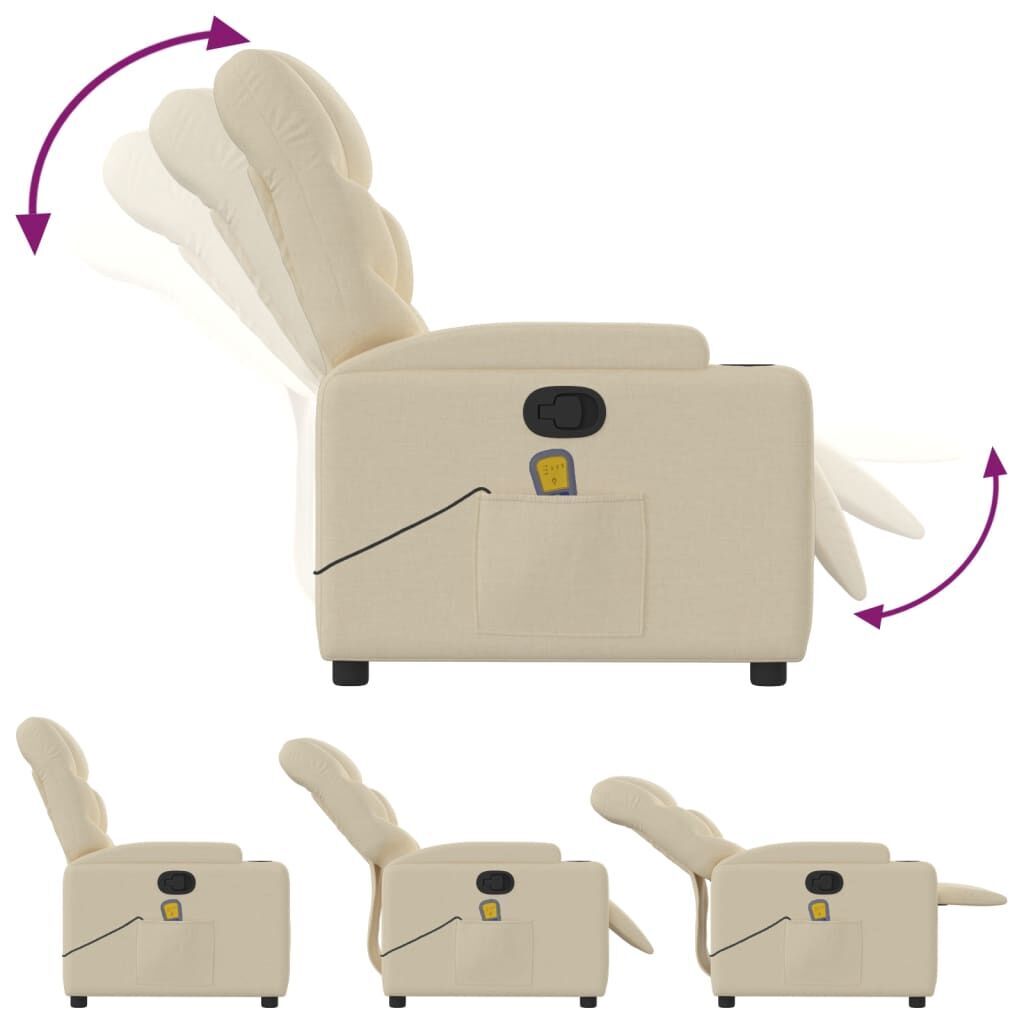 Massage Recliner Chair Cream Fabric Price