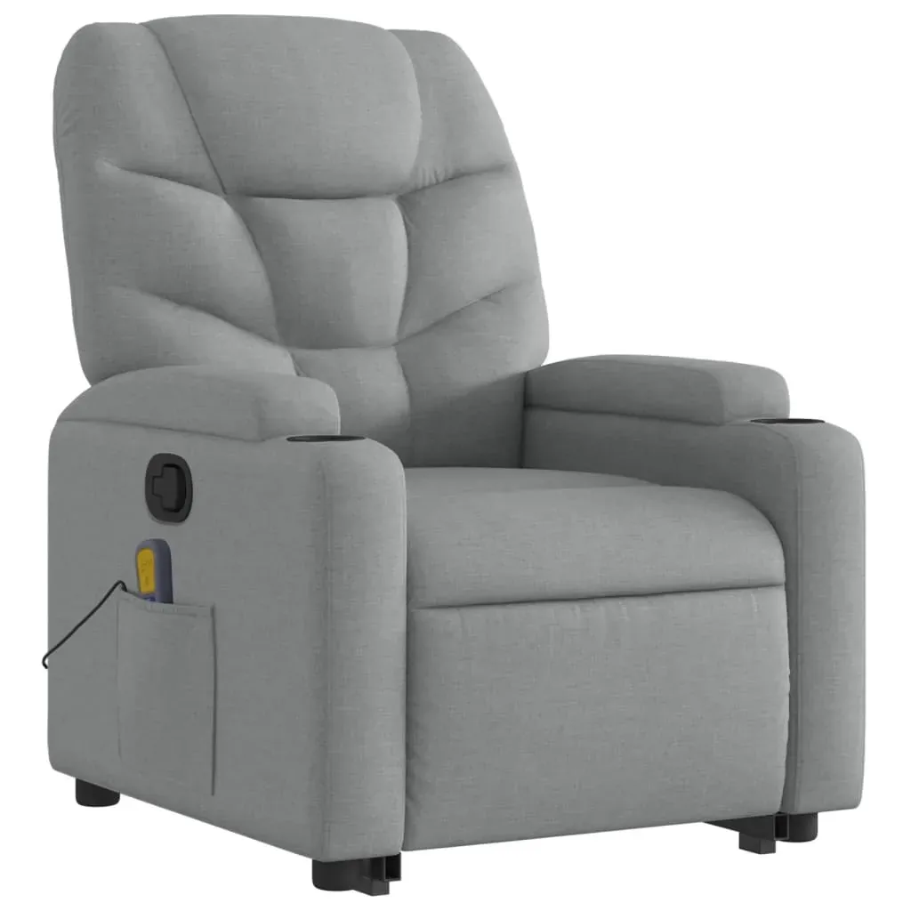 Stand up Massage Recliner Chair Light Grey Fabric Price