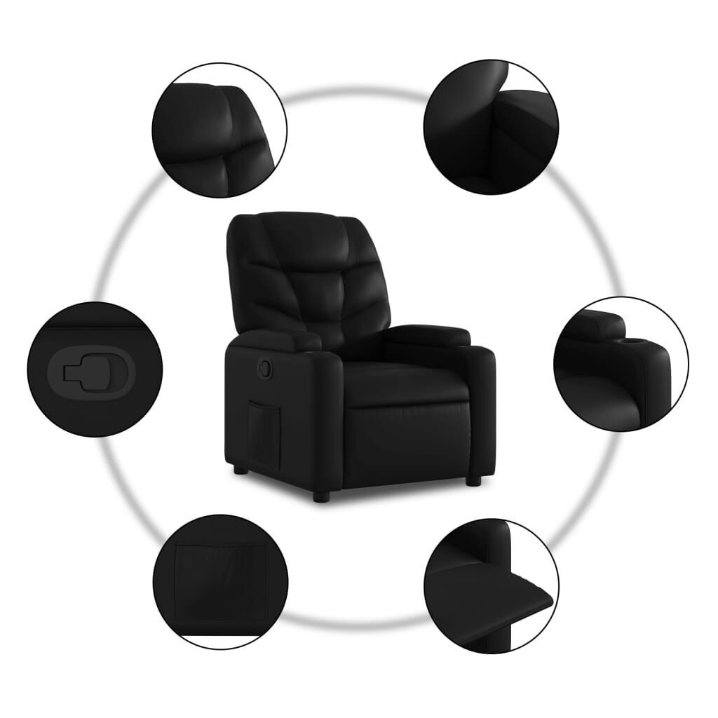 Recliner Chair Black Faux Leather Price