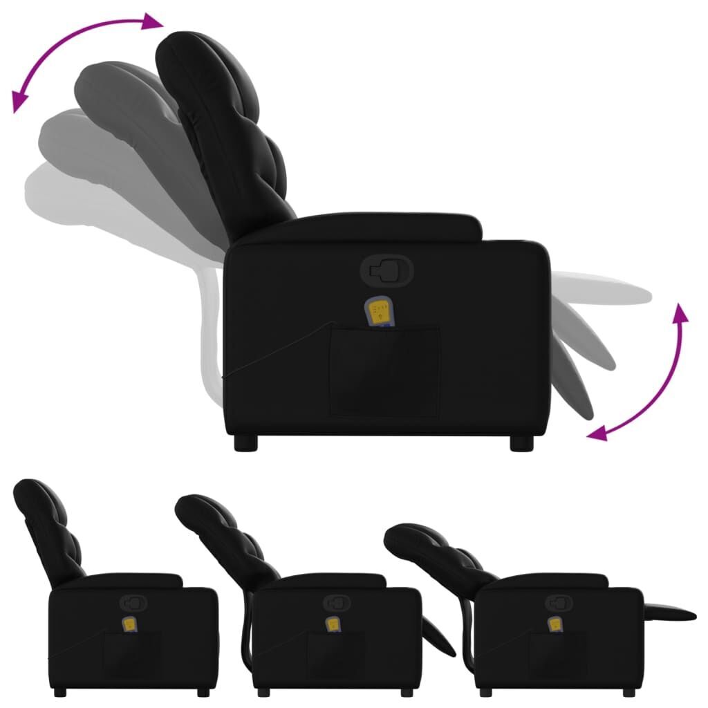 Massage Recliner Chair Black Faux Leather Price