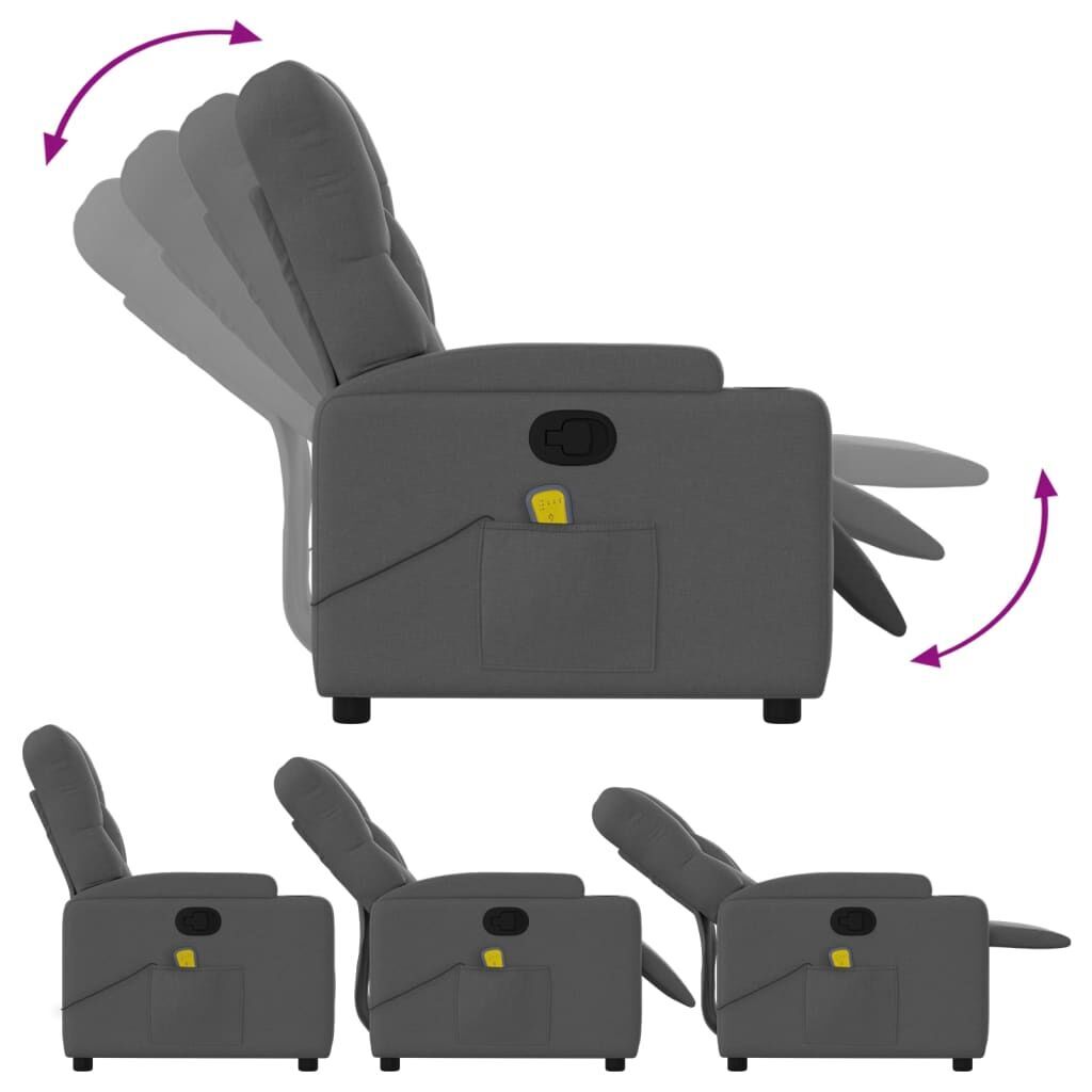 Massage Recliner Chair Dark Grey Fabric Price
