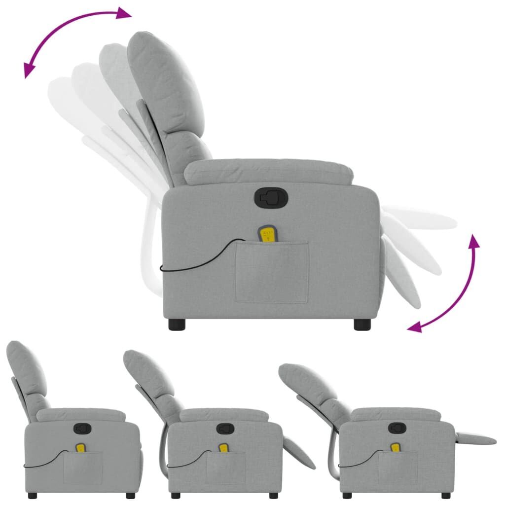 Massage Recliner Chair Light Grey Fabric Price