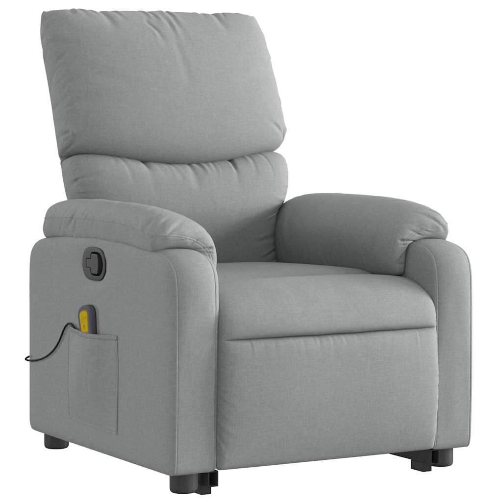 Stand up Massage Recliner Chair Light Grey Fabric Price