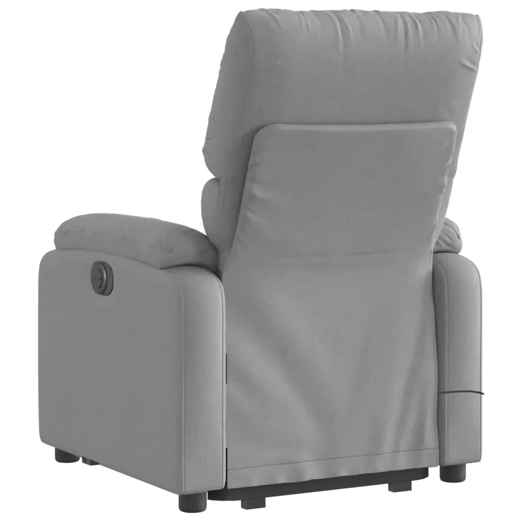 Electric Stand up Massage Recliner Chair Light Grey Fabric Price
