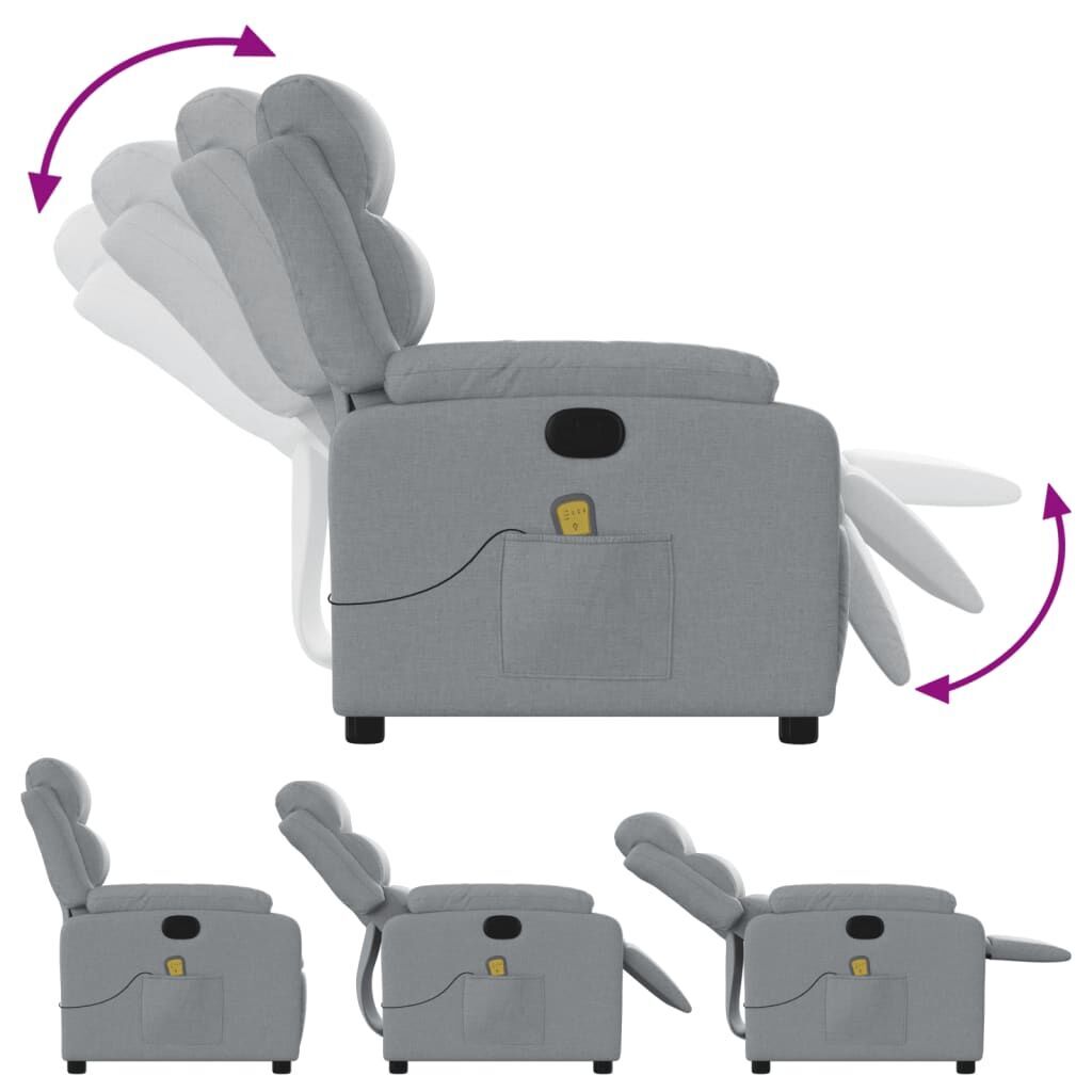 Massage Recliner Chair Light Grey Fabric Price