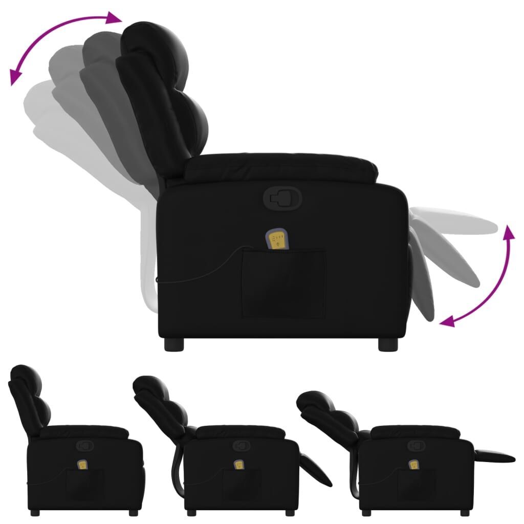 Massage Recliner Chair Black Faux Leather Price