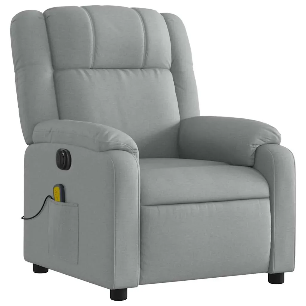 Electric Massage Recliner Chair Light Grey Fabric Price