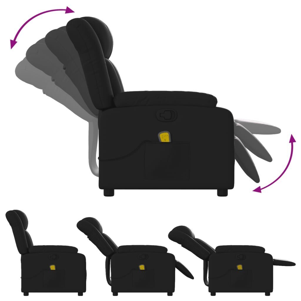 Massage Recliner Chair Black Faux Leather Price