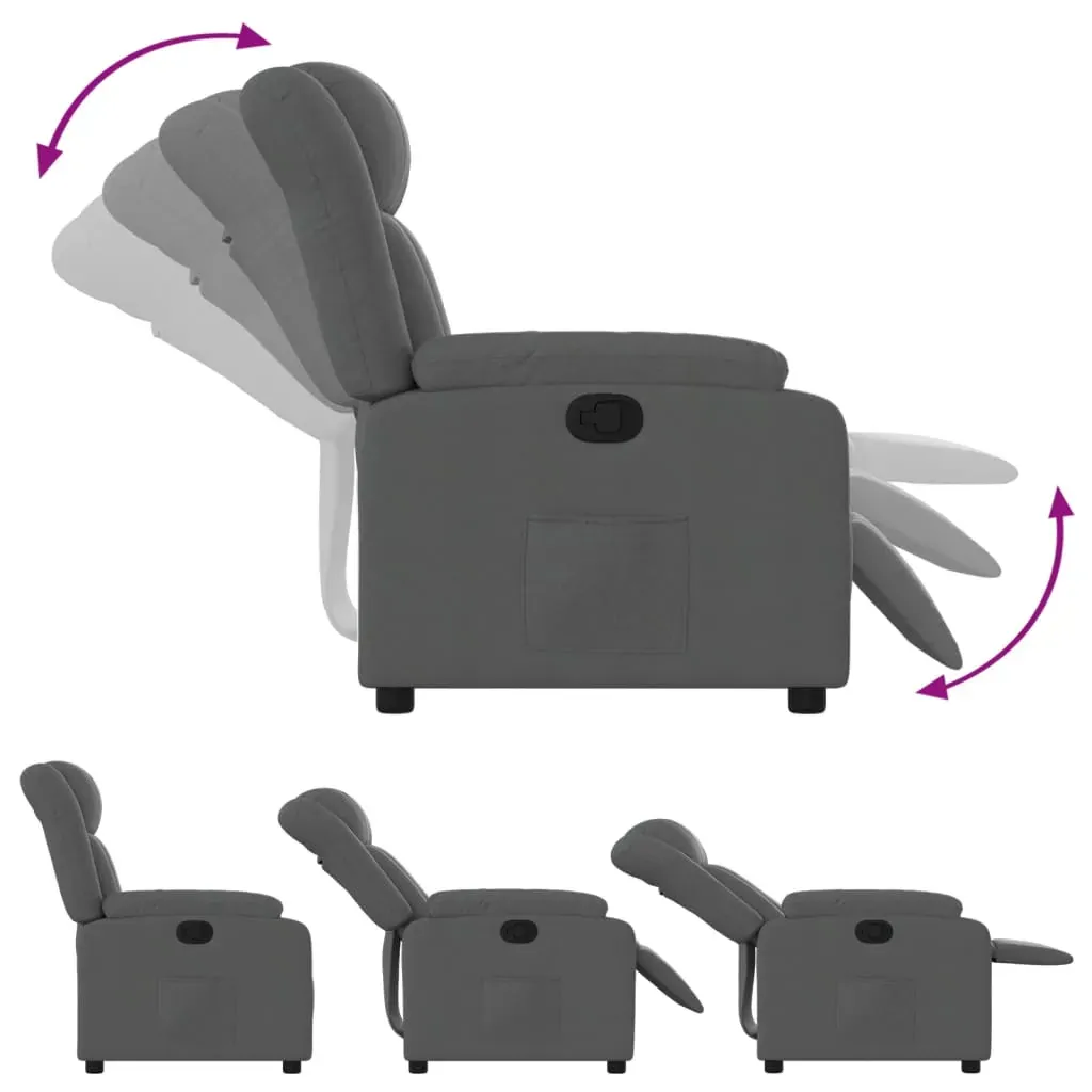 Recliner Chair Dark Grey Fabric Price